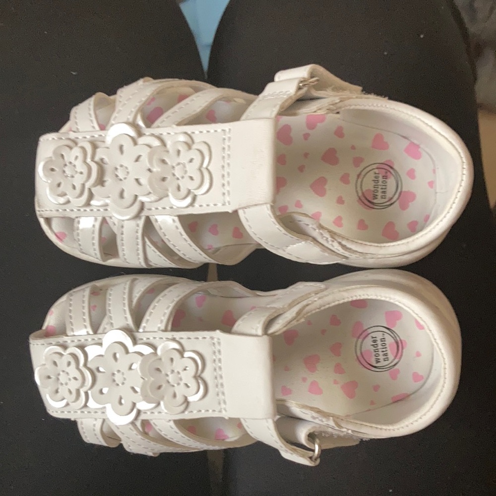 White toddler sandals